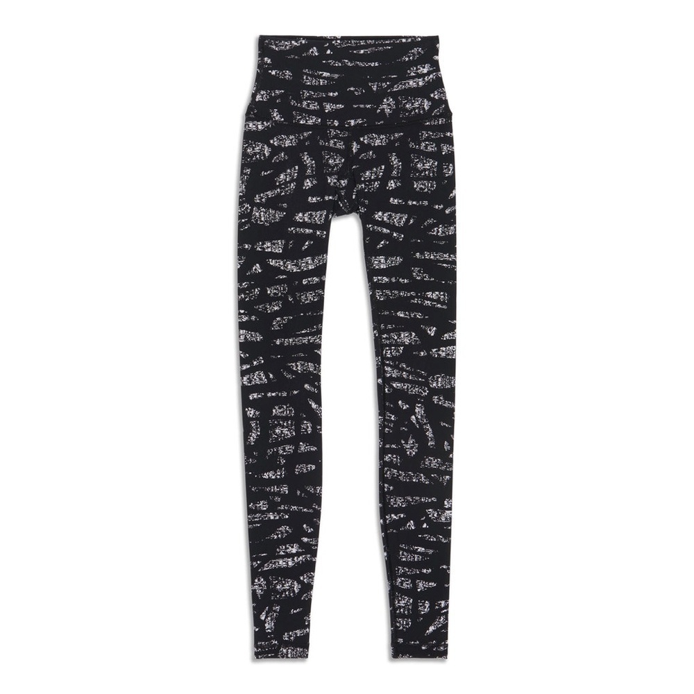 Lululemon Graphic Print Wunder Under High Rise Legging Graf Black White Size 6